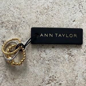 NWT - Ann Taylor multi studded ring set, size 6